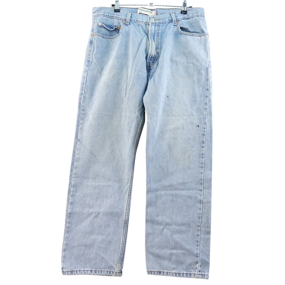 Vintage Levis 505 Mens 36x30 Jeans Light Wash Regular‎ Fit Denim Pants Workwear